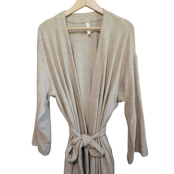 Nap Loungwear Knit Robe on Tan Oatmeal - Picture 3 of 7